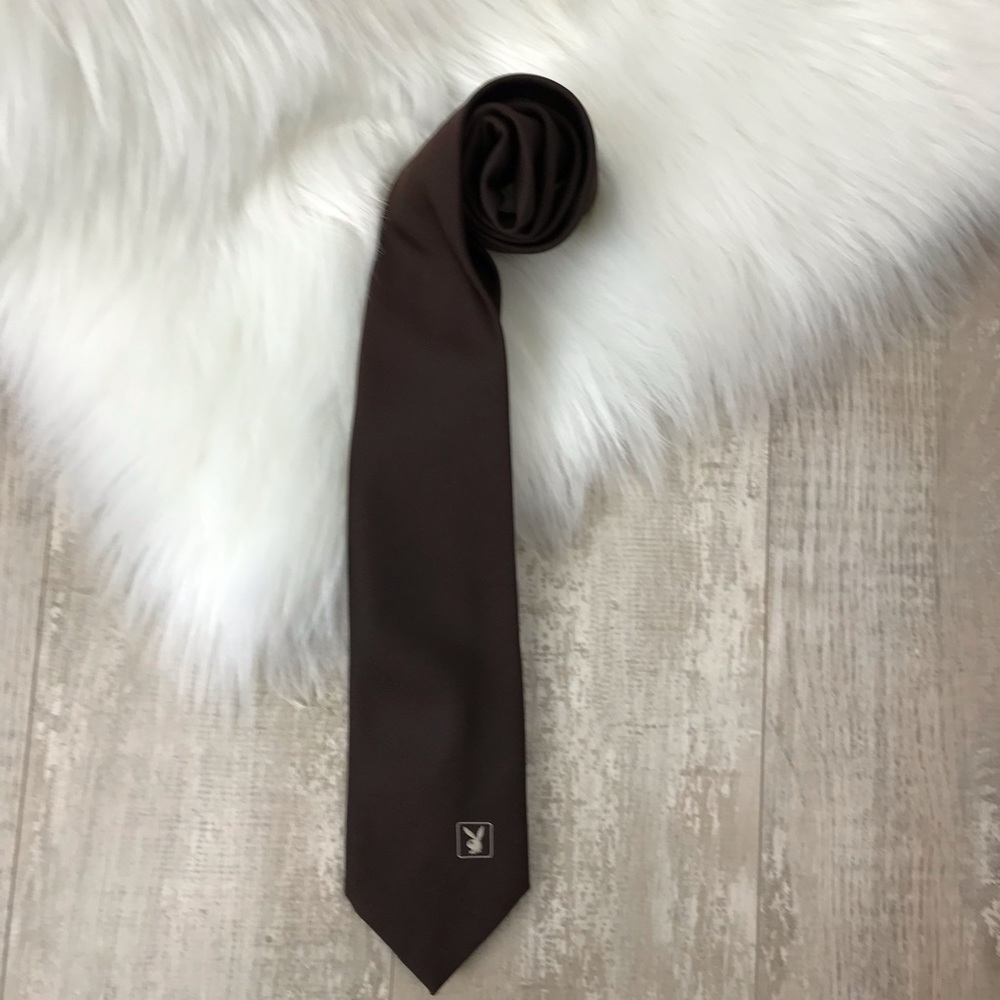 Vintage Playboy Bunny Logo Brown Necktie
